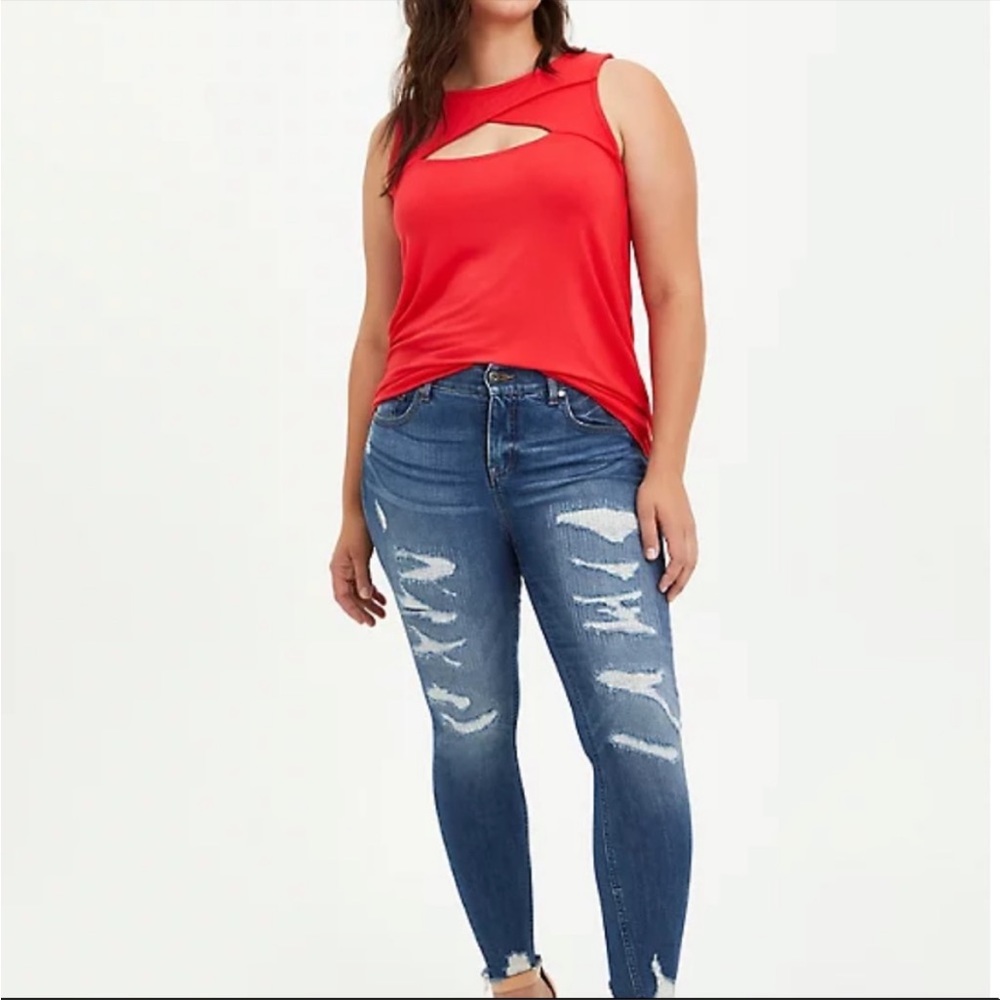 Super Soft Red Cut Out Tank - Picture 1 of 7